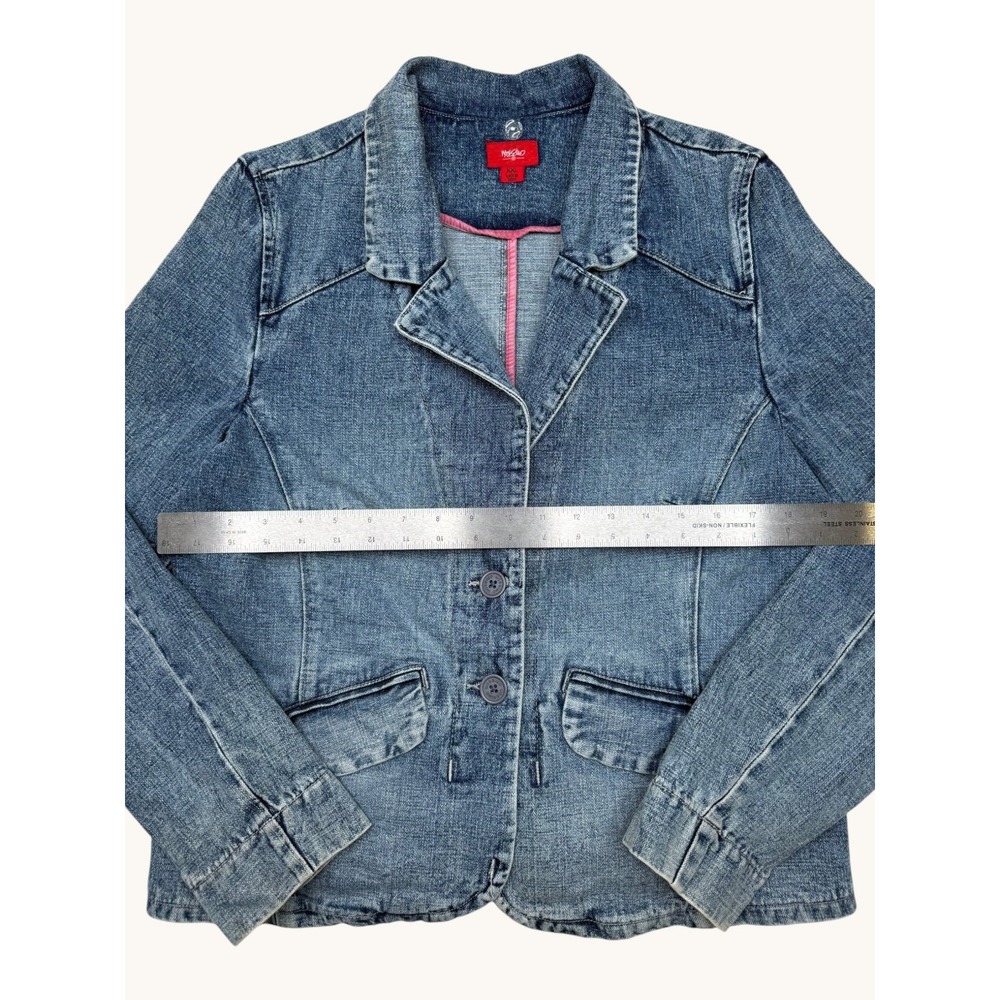 Mossimo Denim Blazer Jacket Womens XXL Blue Jean Two Button Stretch Cotton Blend - Picture 5 of 7